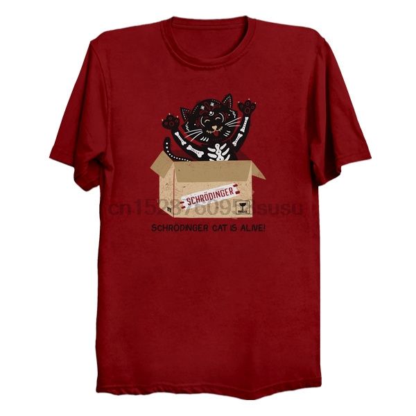 

men tshirt short sleeve am i alive schr_dinger cat one neck women t-shirt