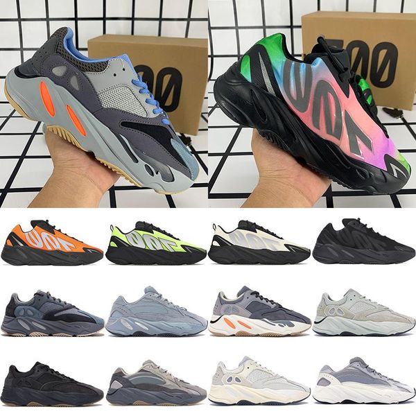 

700 wave runner kanye west reflective running shoes tie dye teal orange carbon teal blue magnet graffiti men women outdoor sneakers trainers