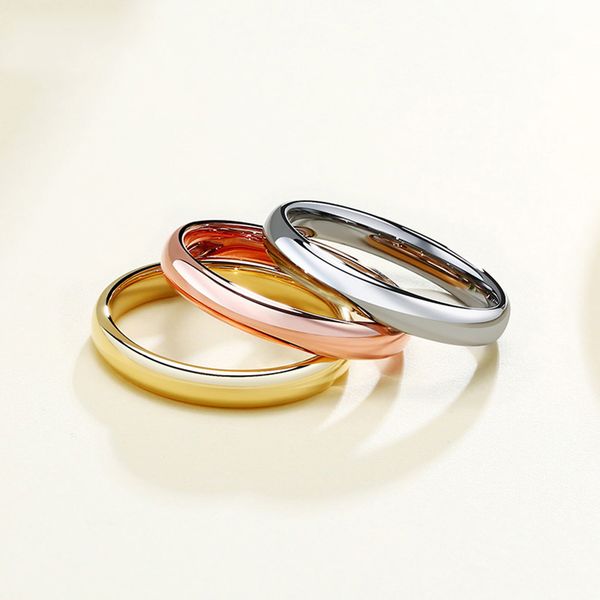 

simple 3mm/4mm/6mm/8mm tungsten steel rings for women men gold silver color minimalist engagement wedding ring size 5-13, Slivery;golden