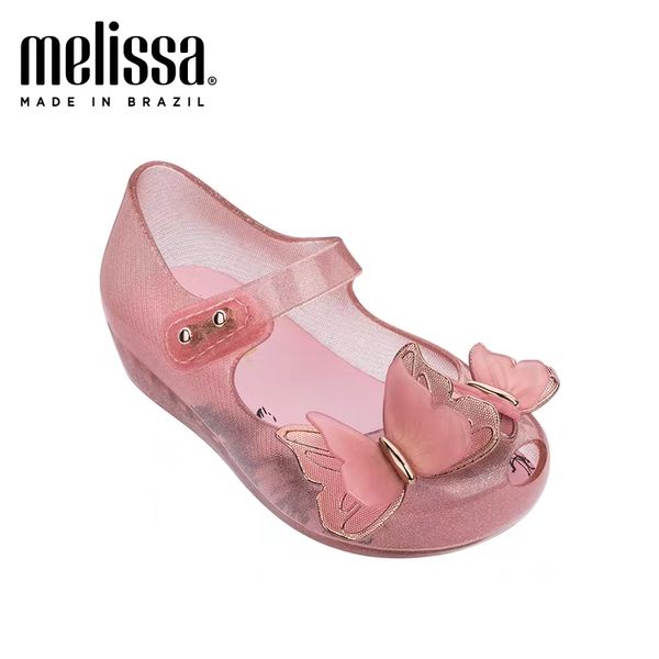 

mini melissa ultragirl 2020 new summer 3d bow girl jelly shoes girls non-slip sandals kids beach sandal toddler shoes, Black;red