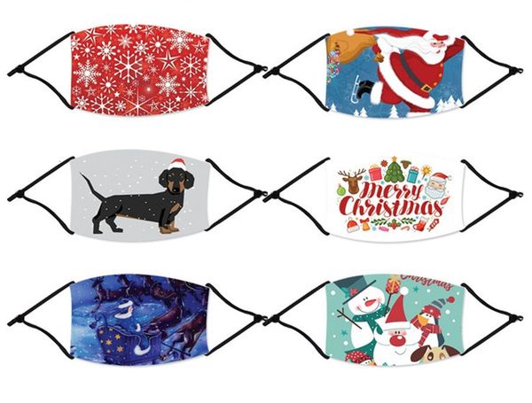 

designer dhl snowflake with face deer xmas fashion dust washable masks reusable christmas mouth kids fy4243 ship filter anti gwjsi