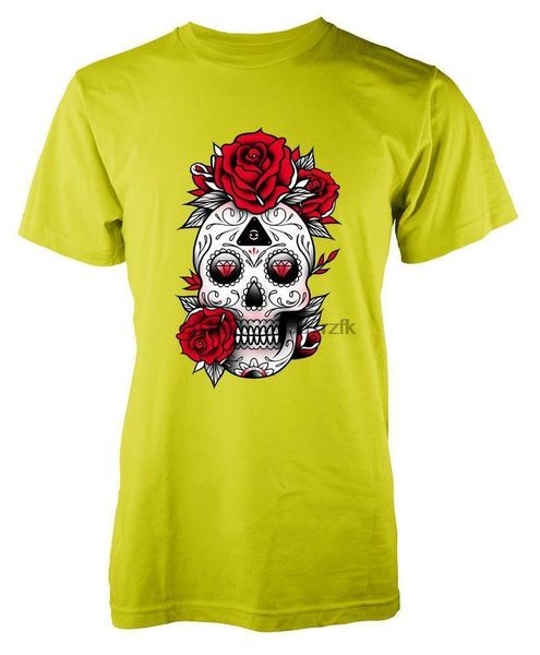 

sugar skull roses tattoo style t-shirt s-xxl