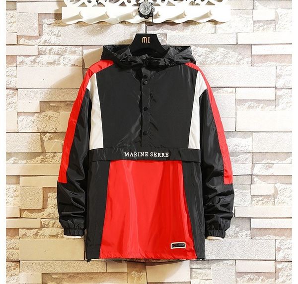 

men jackets fashion japan style panelled contrast color teenager outwear coats boys students autumn winter coats plus size jacket, Black;brown