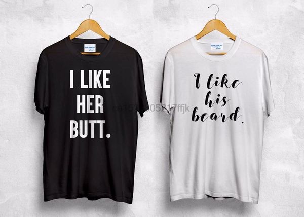 

t shirt male designing t shirt i like his beard her butt t shirt couple honeymoon valentines gift hubby wifey printed tee shirts