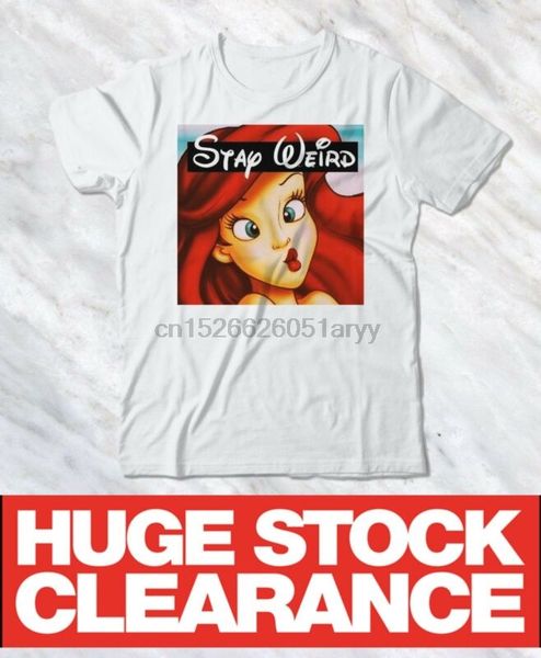 

stay weird little mermaid christmas bargain uk postage white tee