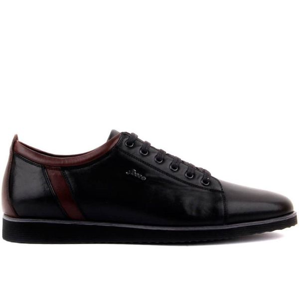 

fosco-black, brown leather men 's casual shoes