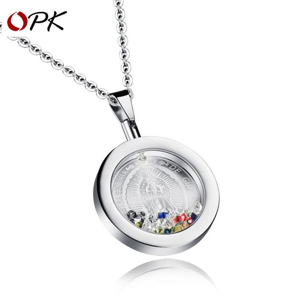 

opk deliveries virgin mary round clavicle lady necklace gift, Silver