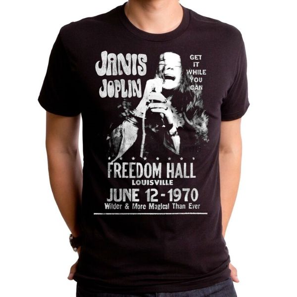 

новый аутентичный janis joplin живой в freedom hall concert 1970 постера футболке