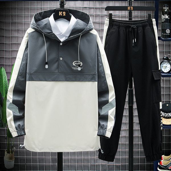 

2020 New Arrival Mens Tracksuits Autumn Fashion Male Sport Casual Two-piece Suits Male Casual Hooded Jacket & Casual Pants Size M-4XL