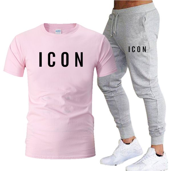 

men's fashion summer sportswear running jogging men running fitness clothes men's fitness clothes sports two-piece suit, Gray