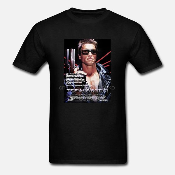 

мужская мода лето футболки terminator плакат фильма cotton t shirt мужская punk t-shirt (1