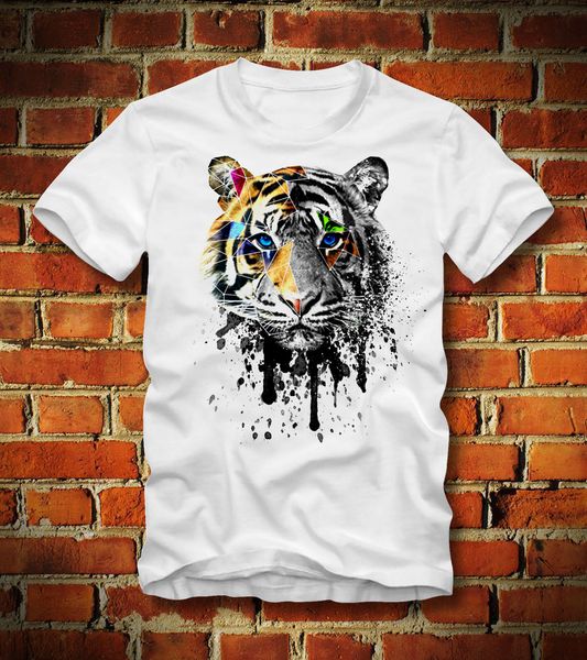 

2019 new summer tee shirt funny t shirt tiger geometric psychedelic psychedelisch lsd dmt art custom t-shirt