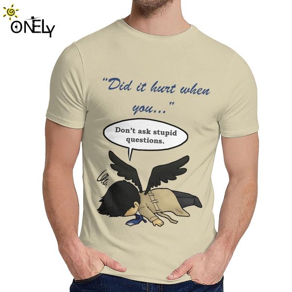 

tee shirt supernatural t shirts did it hurt when you fell from soft unique design round collar vintage t shirt