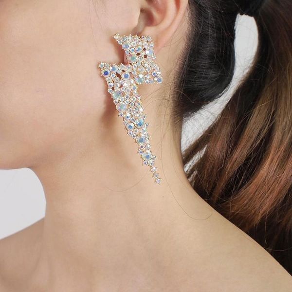

rough alloy stud earrings irregular punk statement rhinestone geometric earrings for women golden silver color jewelry ukmoc