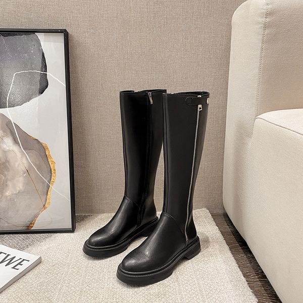 

круглый toe сапоги женские осенние сапоги-ботинки женщин женщина зимняя обувь ботильоны женская низкие каблуки пинетки zipper 2020, Black