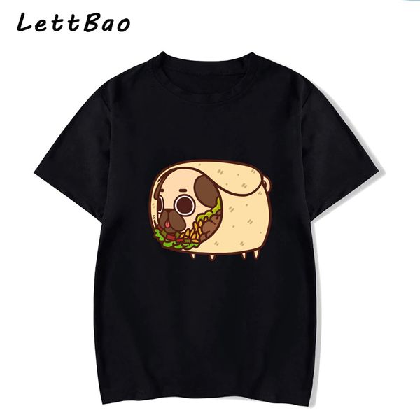 

puglie burrito pug hip hop print t shirt men streetwear fashion women harajuku t-shirt short sleeve hip hop
