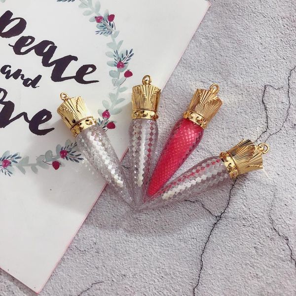 

storage bottles & jars 12pcs 5ml gold crown cosmetic lip gloss glaze containers clear makeup empty carrot queen lipstick eyelash wand brush