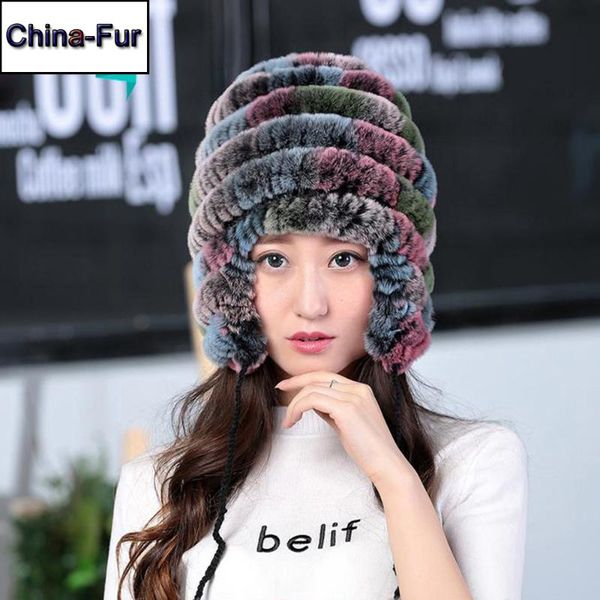 

2020 трикотажного rex fur шапочка зима женщины real rex fur hat 100% real natural cap оптовые розничный, Blue;gray