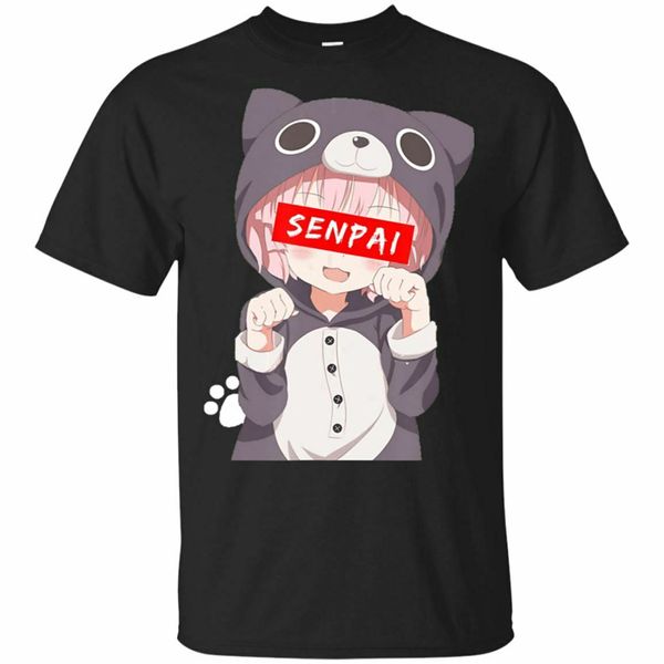 

japanese anime girl shirt - notice me senpai black, navy t-shirt outfit tee shirt