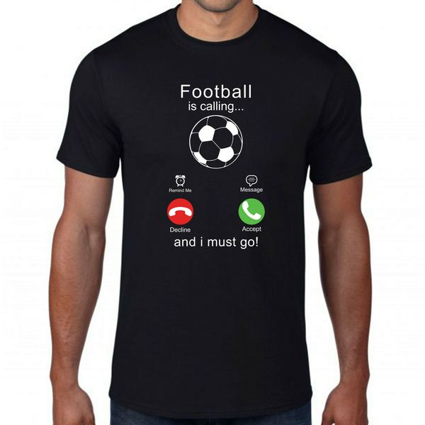 

football is calling and i must go t shirt funny phone screen soccer ball sports