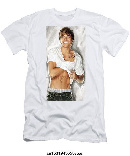 

2020 new fashion zac efron artwork 100% cotton men and women's t-shirt