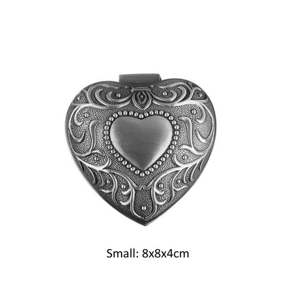 

antique heart hinged metal jewelry box alloy pewter carving princess jewelry case trinket box wedding favors