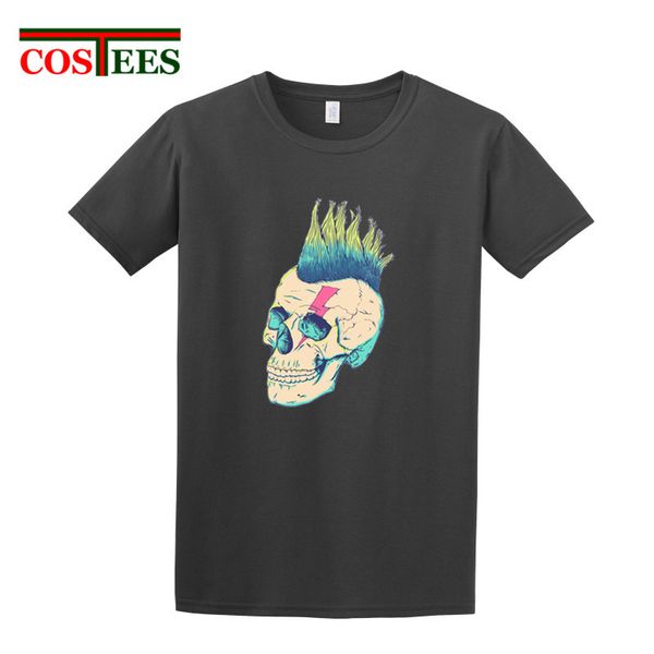 

cool colorful skull head undead t-shirts rebel symbol tshirt david bowie t shirts men hipster smart casual tee shirt