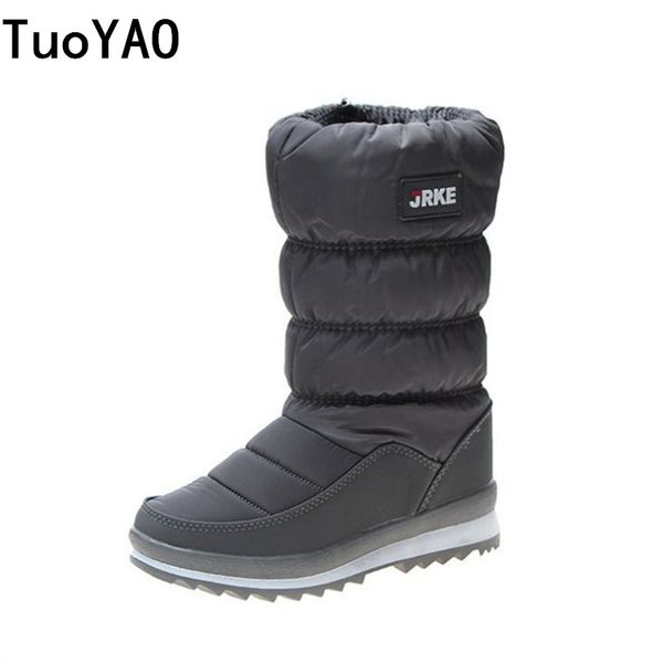 

women winter shoes warm fur botas mujer women snow boots platform winter boots thick plush waterproof non-slip fashion new, Black