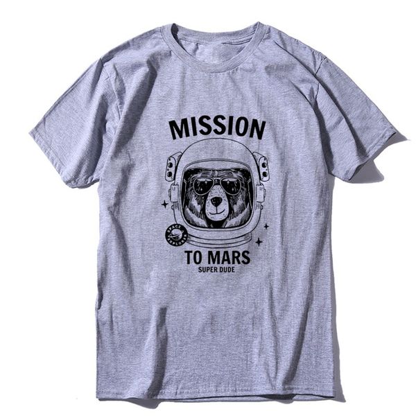 

coolmind 100% cotton summer cool space bear print men t shirt casual short sleeve men tshirt loose t-shirt men tee shirts