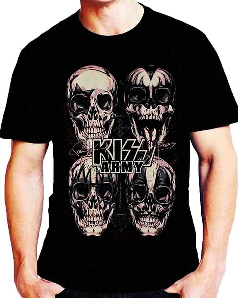 

kiss ormy rock skull men short sleeve t shirt