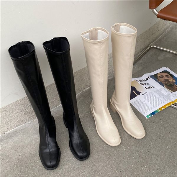 

women booties new winter outdoor warm and comfortable shoes women white high boots flat heel shoes fashion bottom boots, Black