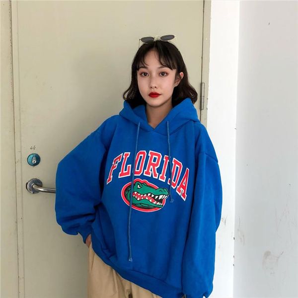 

толстовки thicker plus velvet letter printed harajuku женщина с капюшоном модного batwing рукав все матч женского корейского стиль пуловер, Black