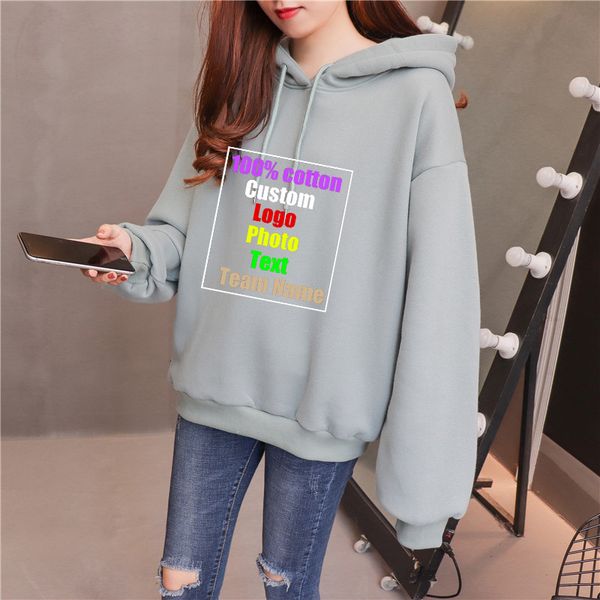 

punk thick women hoodies custom logo p text printed female sweatshirt jumper tracksuit solid fleece hoodie 2020, Black