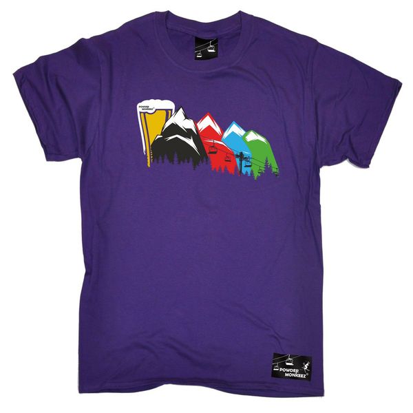 

пиво ski run пист уровни mens порошковые monkeez uk t-shirt день рождения лыжи liftcartoon тенниска мужчин унисекс новая мода тенниска