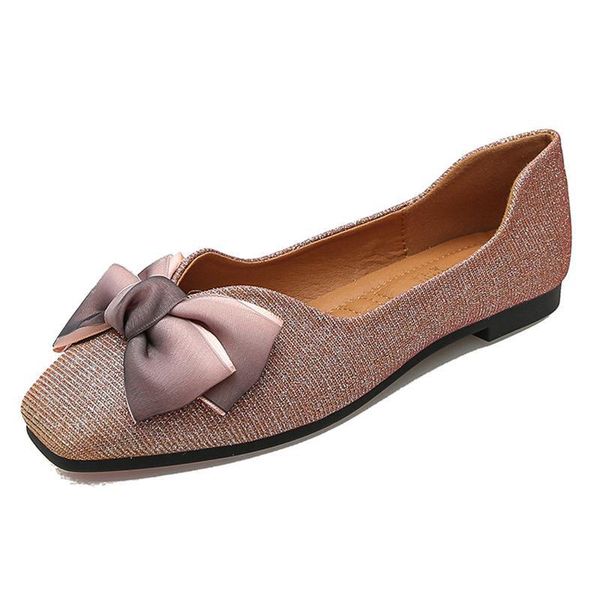 

large size women ballerina flats shoes lady slip on loafers bling glitter sweet bow moccasins fashion party shoes zapatos mujer, Black