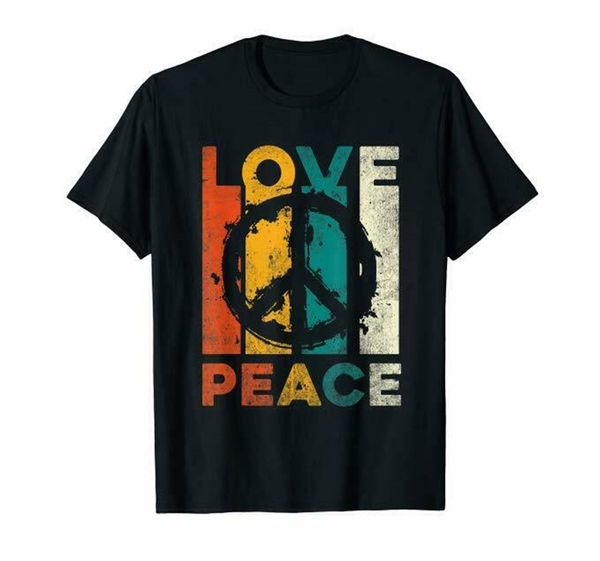 

love peace om t-shirt 60s 70s tie dye hippie shirt tee t-shirt cotton s-6xl casual print fashion tee shirt