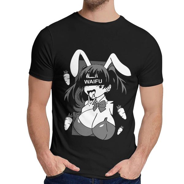 

male tee shirt lewd ahegao waifu bunny girl senpai soft fashionable o-neck hip hop t-shirt