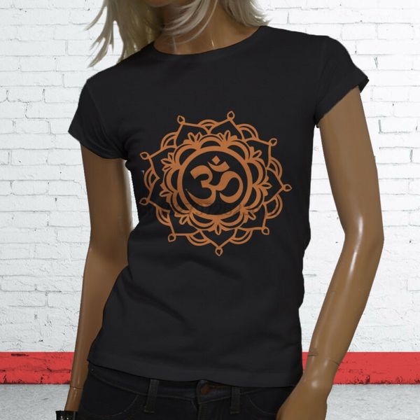 

buddha hindu relax india art peace ohm spiritual religion womens black t-shirt