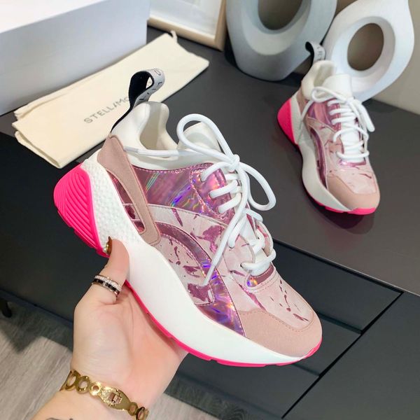 

new arrivel womens chunky trainers 2020ss velcro design comfortable and breathable jogging walking platform sneakers#1f, Black