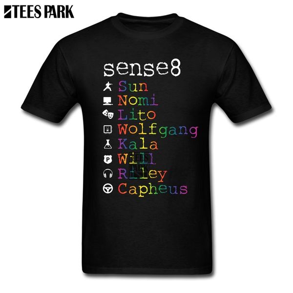 

casual color sense8 t shirts men 100% cotton short sleeve t shirt designer teenage amazing t shirt printing 2020 summer classic