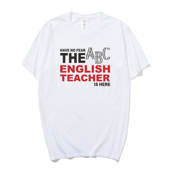 

summer have no fear the english teacher is here t shirt men short sleeve cotton teacher t shirts mans camisetas t-shirt os-150