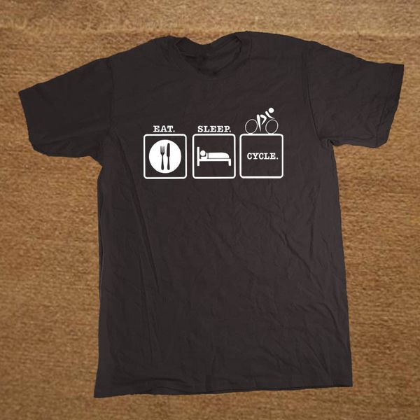 

eat sleep cycle bicycle rider t shirt men short sleeve printed cotton cartoon t-shirt