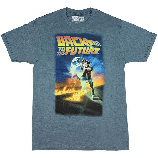 

back to the future men's distressed poster t-shirt