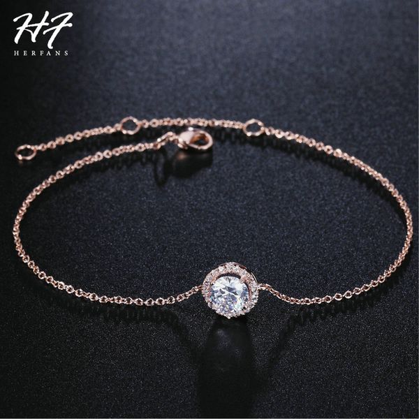 

round micro mosaic cz crystal rose gold color bracelet fashion austrian crystal jewelry for women wholesale h165, Black