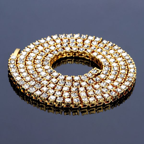 

мужские iced 1row rhinestone теннис link ожерелье 5.5mm wide 18inch 20inch 24inch 30inch hip hop ожерелье n321, Silver