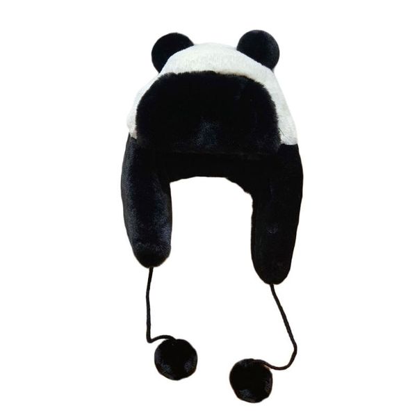

children's hat 2020 new plush thick cap baby girls boys cartoon panda hair ball lei feng hat autumn winter thick warm earmuffs, Yellow