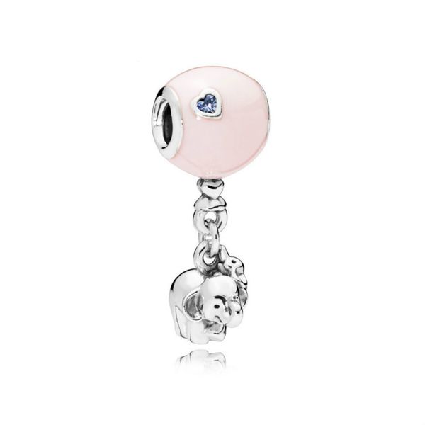 NUOVO 100% argento sterling 925 1: 1 autentico 797239EN160 ELEFANTE E PALLONCINO ROSA FASCINO APPESO Bracciale Regalo donna originale