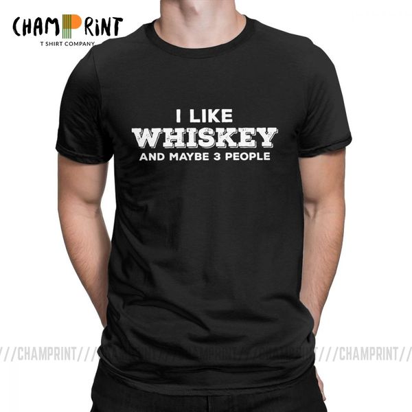 

i like whiskey and maybe 3 people funny t shirts for men malt whiskey drinker lover alcohol drinking clothes tees cotton t-shirt