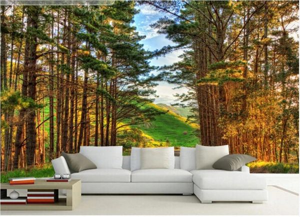 

custom p mural 3d wallpaper modern natural forest scenery living room home decor 3d wall muals wall paper for walls 3 d