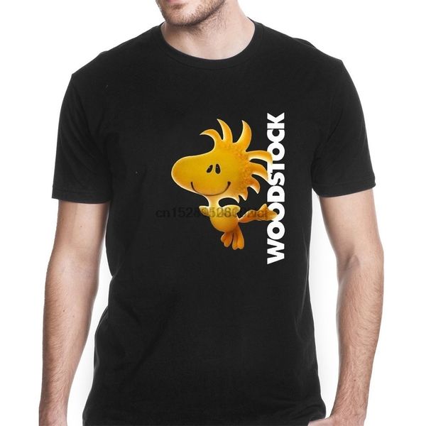 

slim fit short sleeve cotton clothes cartoon peanuts woodstock o-neck graphic tees for men(1